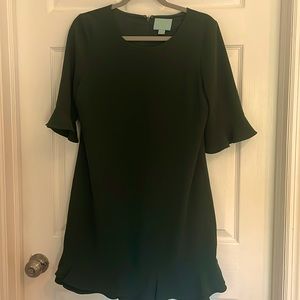 CeCe Hunter green ruffle sleeve dress